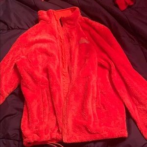Orange north face jacket